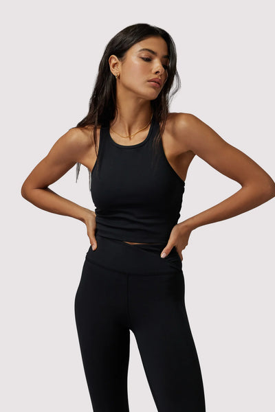 Dream Tech Eco Jersey Crop Tank- Black