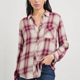 Hunter Shirt- Faded Plum Ivory