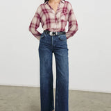 Hunter Shirt- Faded Plum Ivory
