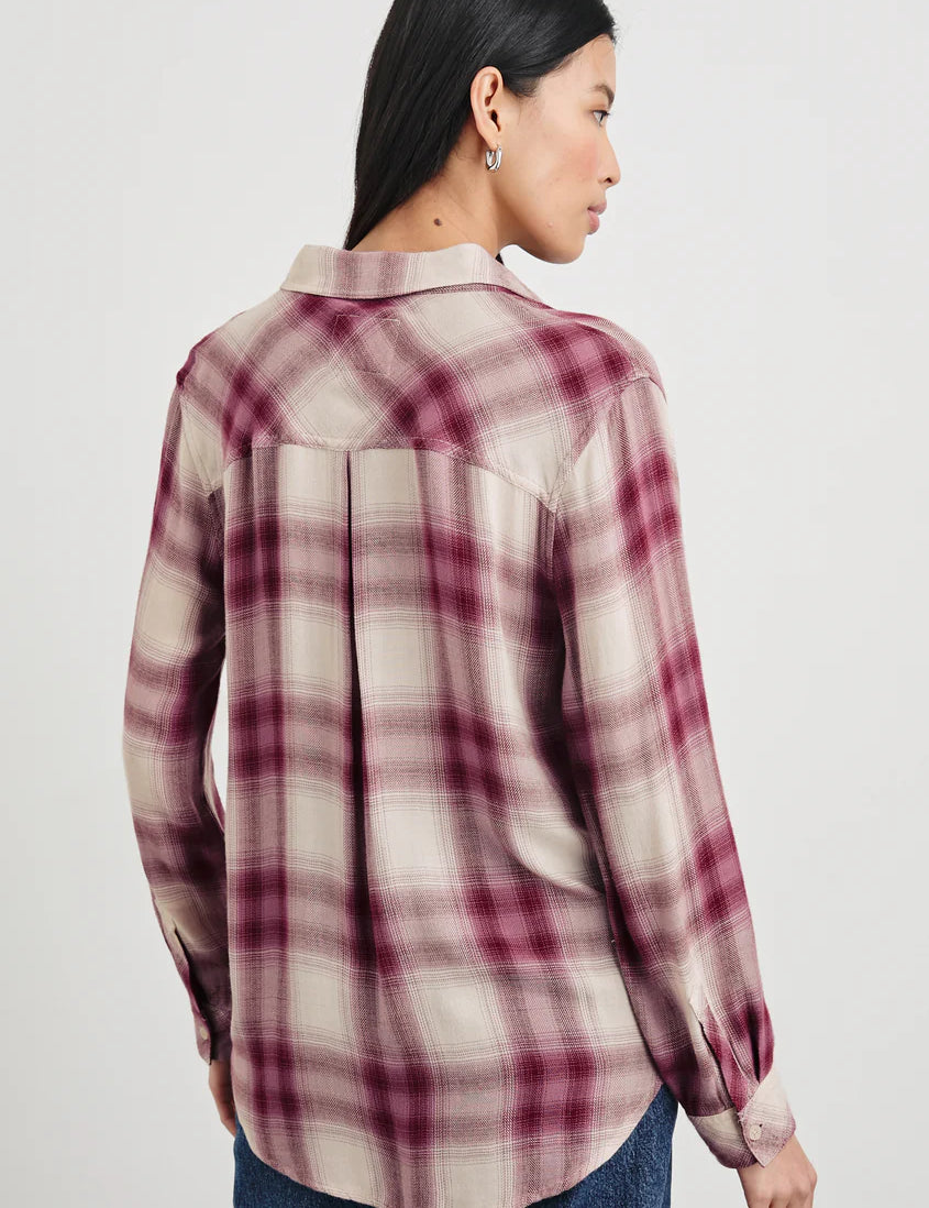 Hunter Shirt- Faded Plum Ivory