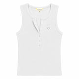 KR Henley Tank - White