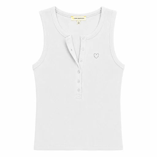 KR Henley Tank - White