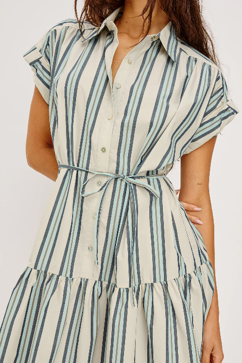 Evaline Dress - Marsala Stripe