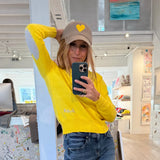Heart Patch Baseball Hat - Sand