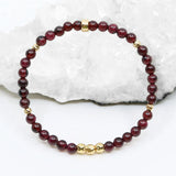 Dainty Strength Luxe Bracelet - Garnet