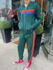 5 Stripe Women's Sweat pant- Forest/ Purple Orange