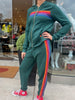 5 Stripe Women's Sweat pant- Forest/ Purple Orange