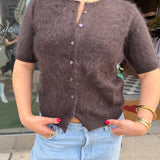 Brushed Chamonix Tee Cardi - Pewter