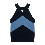 Indy Halter Sweater Top - Seascape