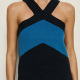Indy Halter Sweater Top - Seascape