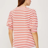 Jewel Top - Scarlet Ivory Stripe