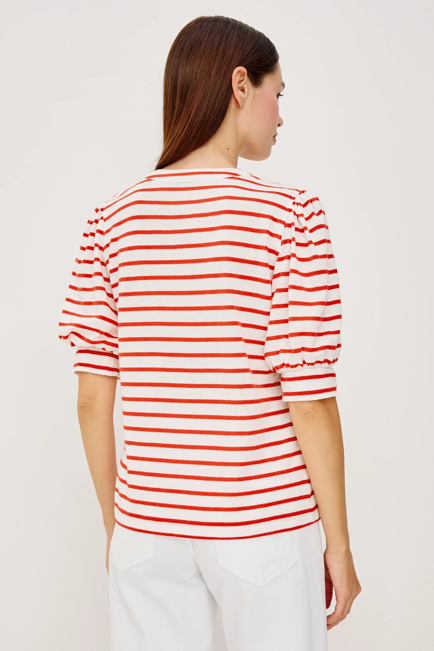 Jewel Top - Scarlet Ivory Stripe