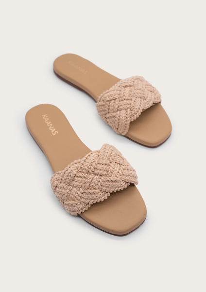 Pansy Chunky Braided Slide - Natural