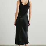 Kailani Dress - Black Satin Crepe
