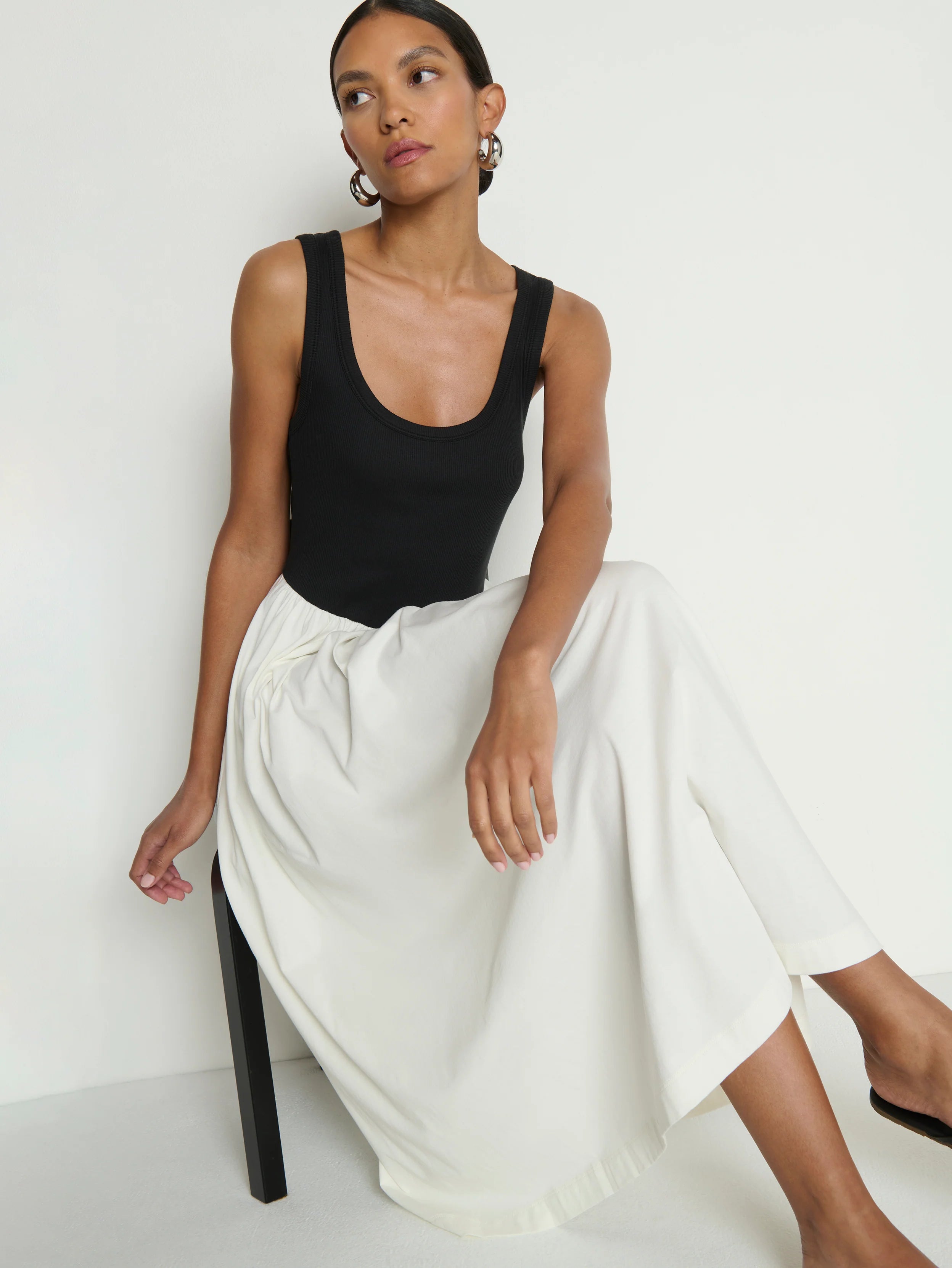 Karla Midi Dress - Porcelain Color Block