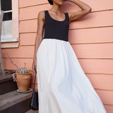 Karla Midi Dress - Porcelain Color Block