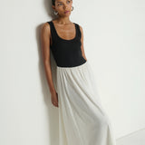 Karla Midi Dress - Porcelain Color Block