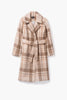 Katja Belted Plaid Coat - Oat
