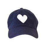 Heart Patch Baseball Hat - Indigo/White