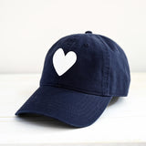 Heart Patch Baseball Hat - Indigo/White