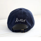 Heart Patch Baseball Hat - Indigo/White