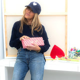 Heart Patch Baseball Hat - Indigo/White