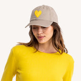 Heart Patch Baseball Hat - Sand
