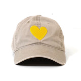 Heart Patch Baseball Hat - Sand