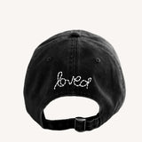 Heart Patch Baseball Hat - Black