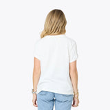 Suke Contrast Imperfect Heart Tee -  White/Indigo