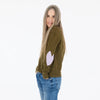 Patchwork Pullover Sweater - Army Green