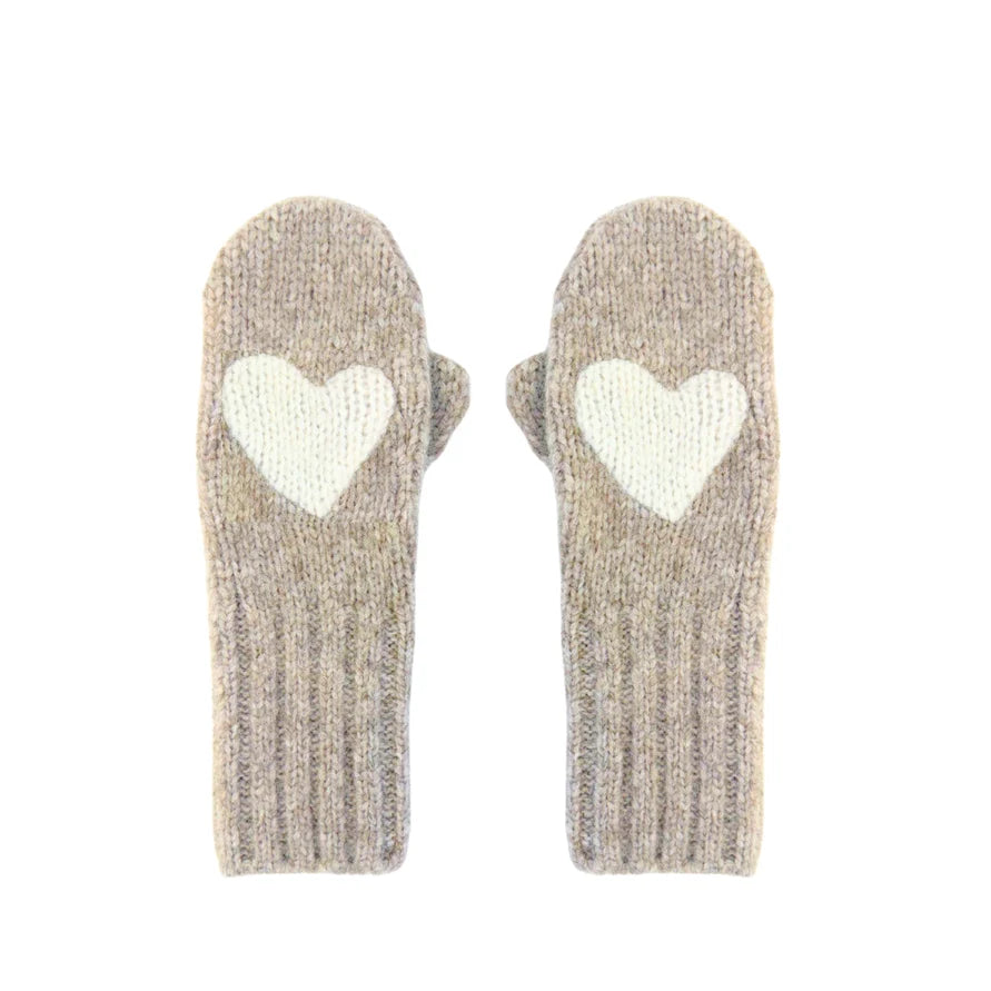 Patch Wool Mittens - Camel