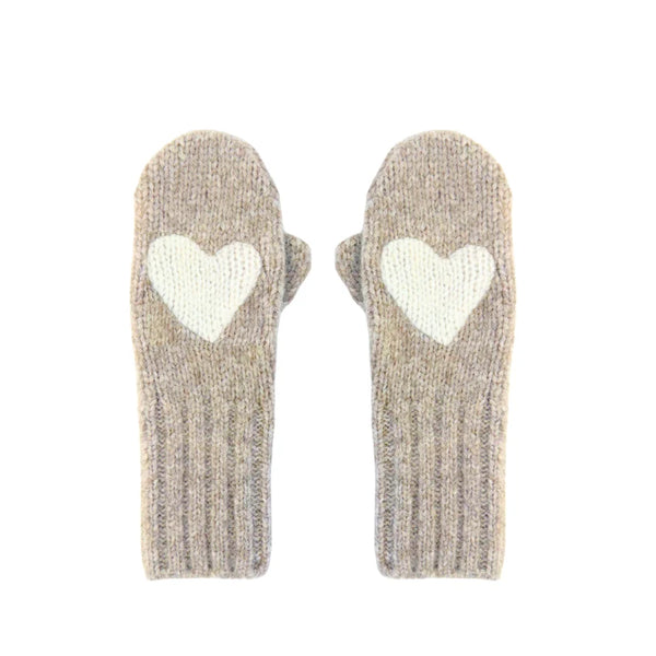 Patch Wool Mittens - Camel
