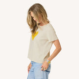 Suke Imperfect Heart Tee - Chalk/Golden Yellow