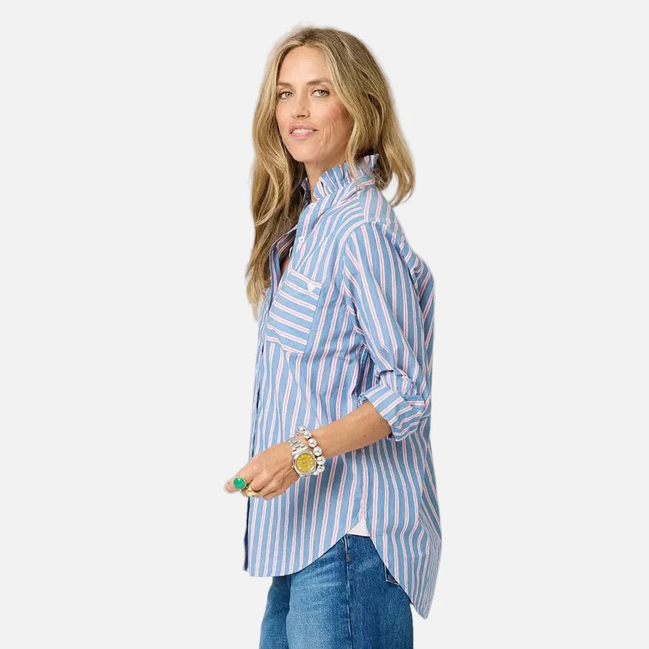 Mia Ruffle Stripe Shirt - Multi