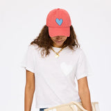 KR Imperfect Heart Hat - Poppy Red/Denim Blue