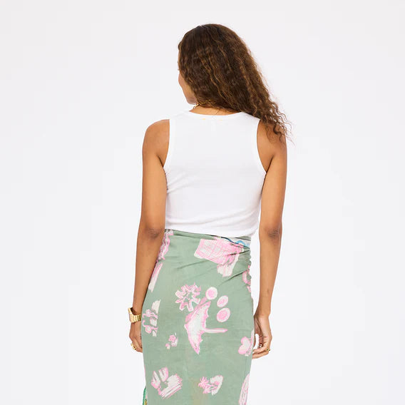 KR Henley Tank - White