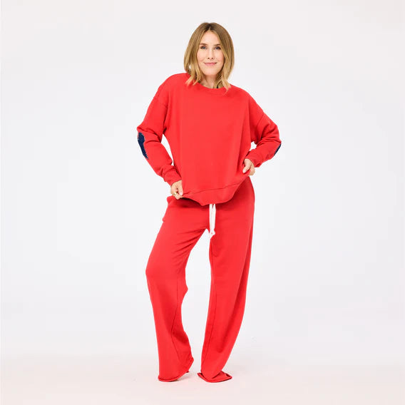 Ex-Boyfriend Patchwork Sweatshirt - Poppy Red