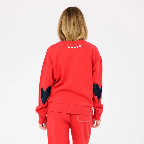 Ex-Boyfriend Patchwork Sweatshirt - Poppy Red
