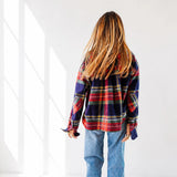 Tia Flannel Shirt - Indigo-Multi