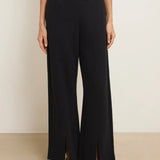 Lincoln Front Slit Knit Pant - Jet Black