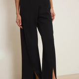 Lincoln Front Slit Knit Pant - Jet Black