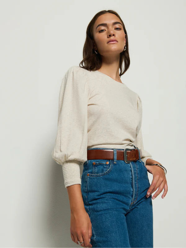 Loren Peasant Tee - Heather Oatmeal