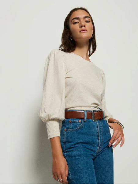 Loren Peasant Tee - Heather Oatmeal