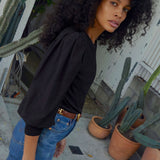 Loren Peasant Tee - Jet Black