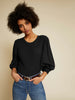 Loren Peasant Tee - Jet Black