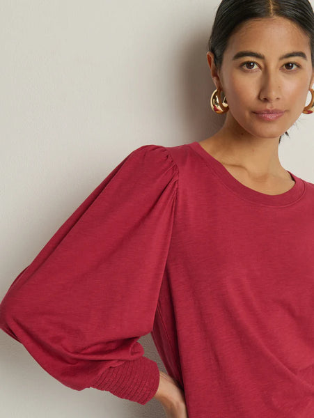 Loren Peasant Tee - Sangria