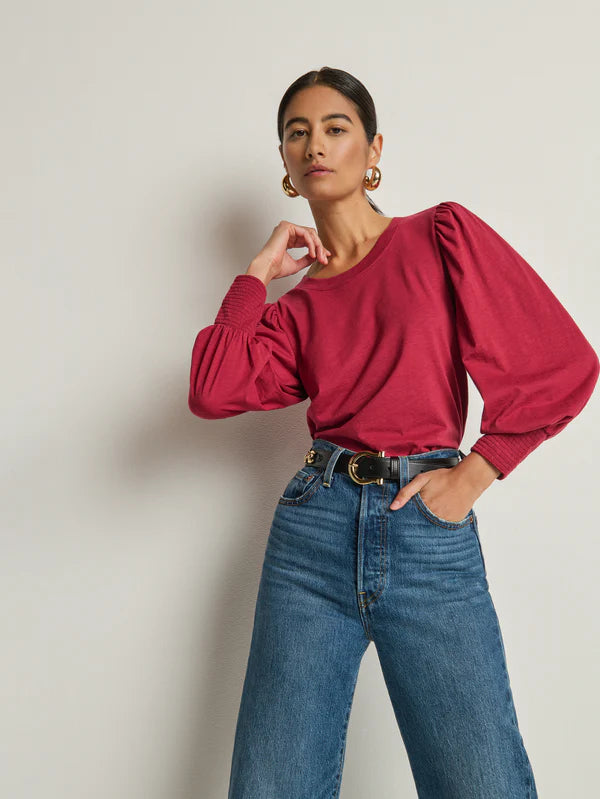 Loren Peasant Tee - Sangria
