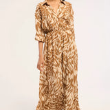 Lourdes Dress - Abstract Dune