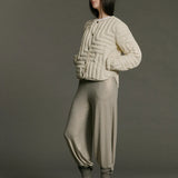 Reversible L Chev Bomber - Warm White & Putty